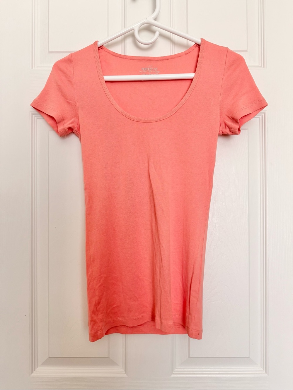J. Crew Coral Scoop Neck Short Sleeve Tee